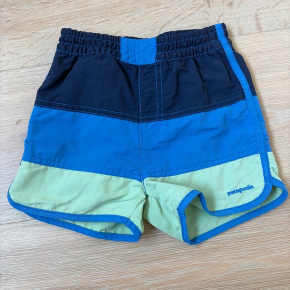 Patagonia Other - Patagonia Kids 5T Baggies Shorts Blue Green Colorblock Nylon Pull On*S26